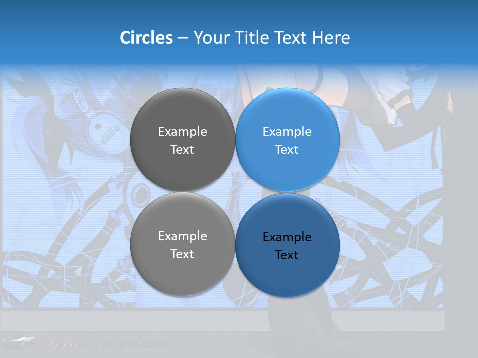 A Woman In A Black And White Outfit Standing In Front Of A Blue Background PowerPoint Template