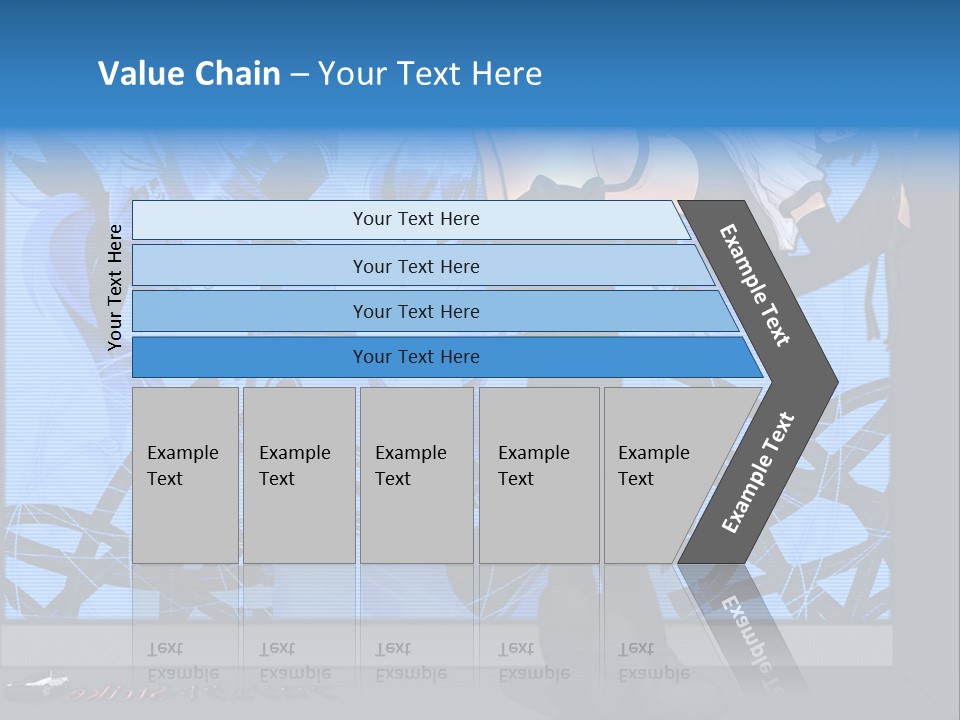 A Woman In A Black And White Outfit Standing In Front Of A Blue Background PowerPoint Template