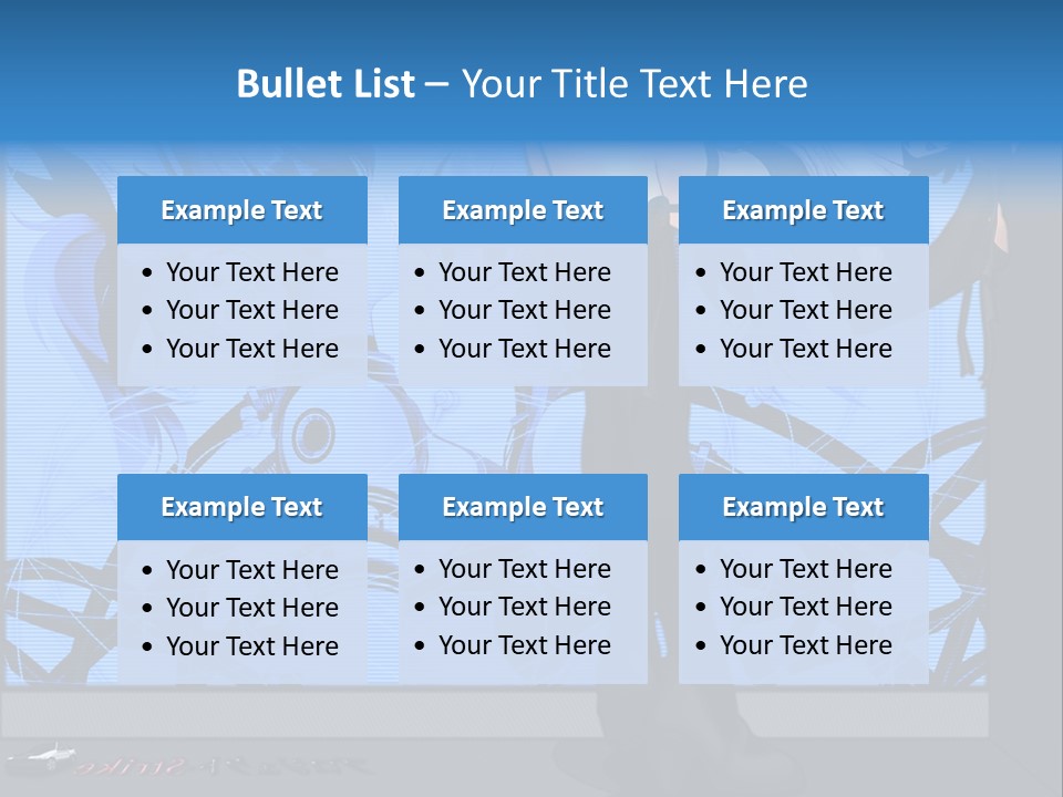 A Woman In A Black And White Outfit Standing In Front Of A Blue Background PowerPoint Template