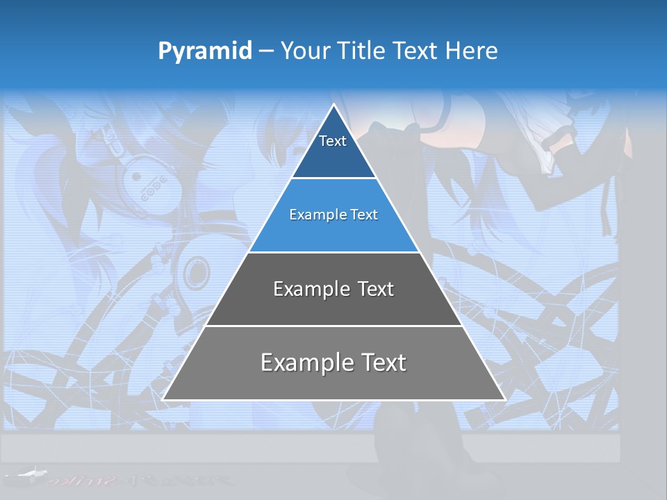 A Woman In A Black And White Outfit Standing In Front Of A Blue Background PowerPoint Template
