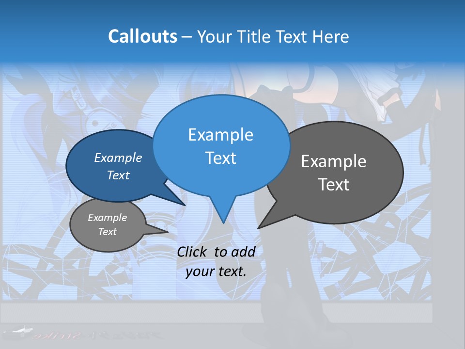 A Woman In A Black And White Outfit Standing In Front Of A Blue Background PowerPoint Template