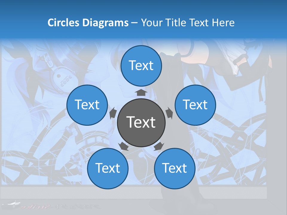 A Woman In A Black And White Outfit Standing In Front Of A Blue Background PowerPoint Template