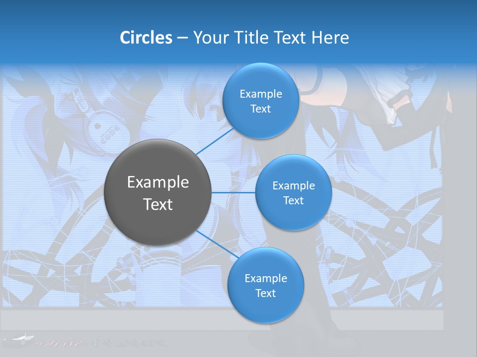 A Woman In A Black And White Outfit Standing In Front Of A Blue Background PowerPoint Template