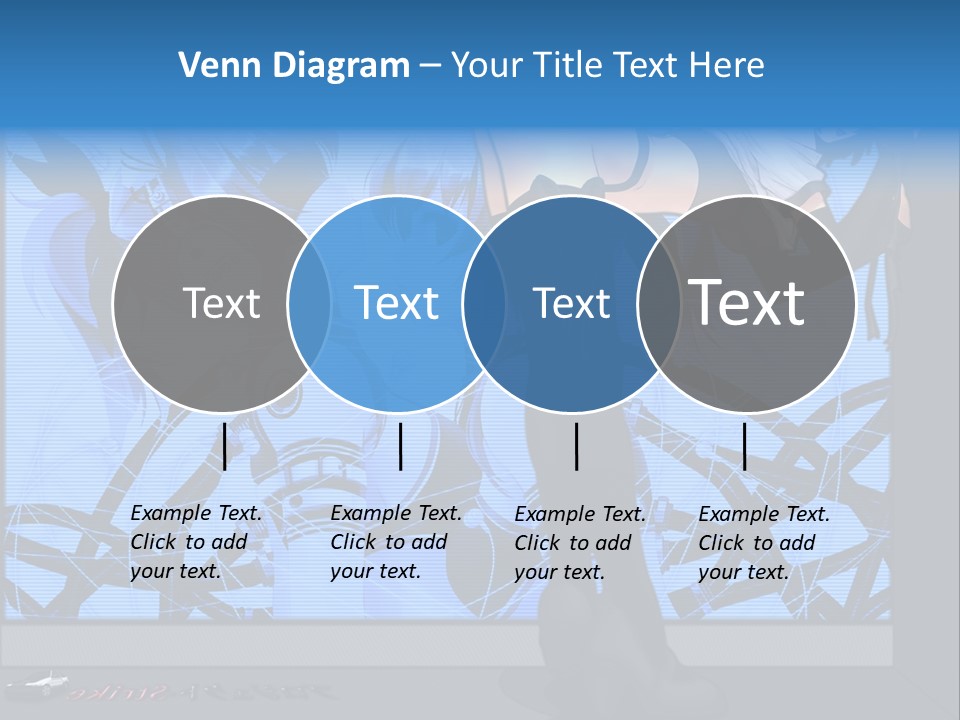 A Woman In A Black And White Outfit Standing In Front Of A Blue Background PowerPoint Template