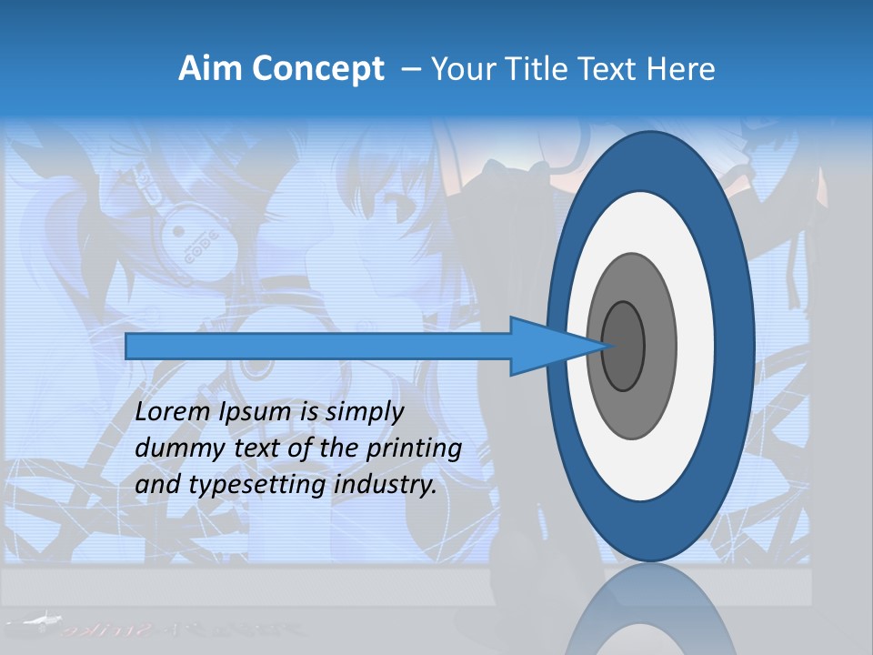 A Woman In A Black And White Outfit Standing In Front Of A Blue Background PowerPoint Template