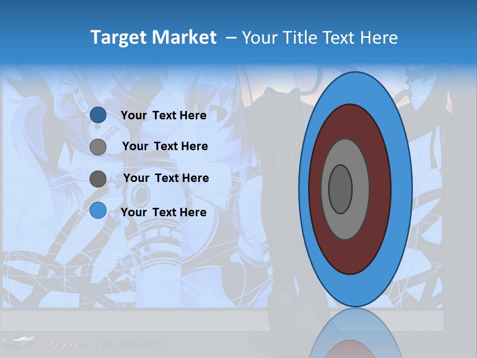 A Woman In A Black And White Outfit Standing In Front Of A Blue Background PowerPoint Template