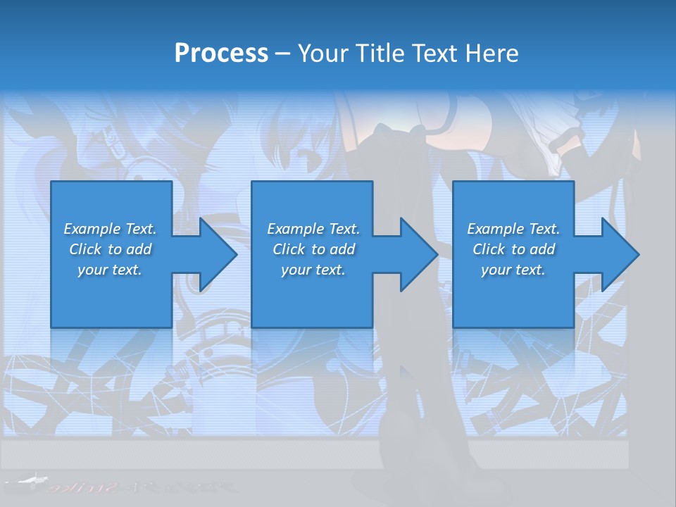 A Woman In A Black And White Outfit Standing In Front Of A Blue Background PowerPoint Template