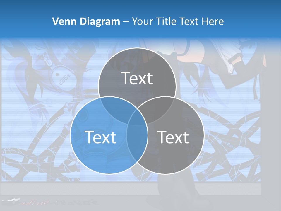 A Woman In A Black And White Outfit Standing In Front Of A Blue Background PowerPoint Template