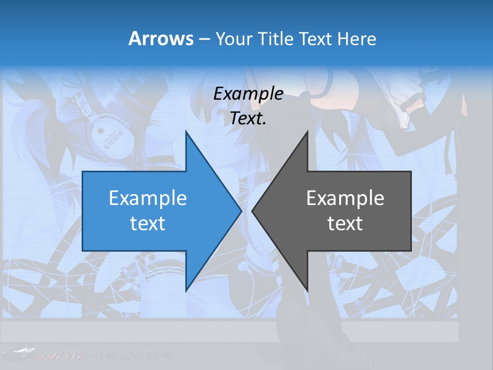 A Woman In A Black And White Outfit Standing In Front Of A Blue Background PowerPoint Template