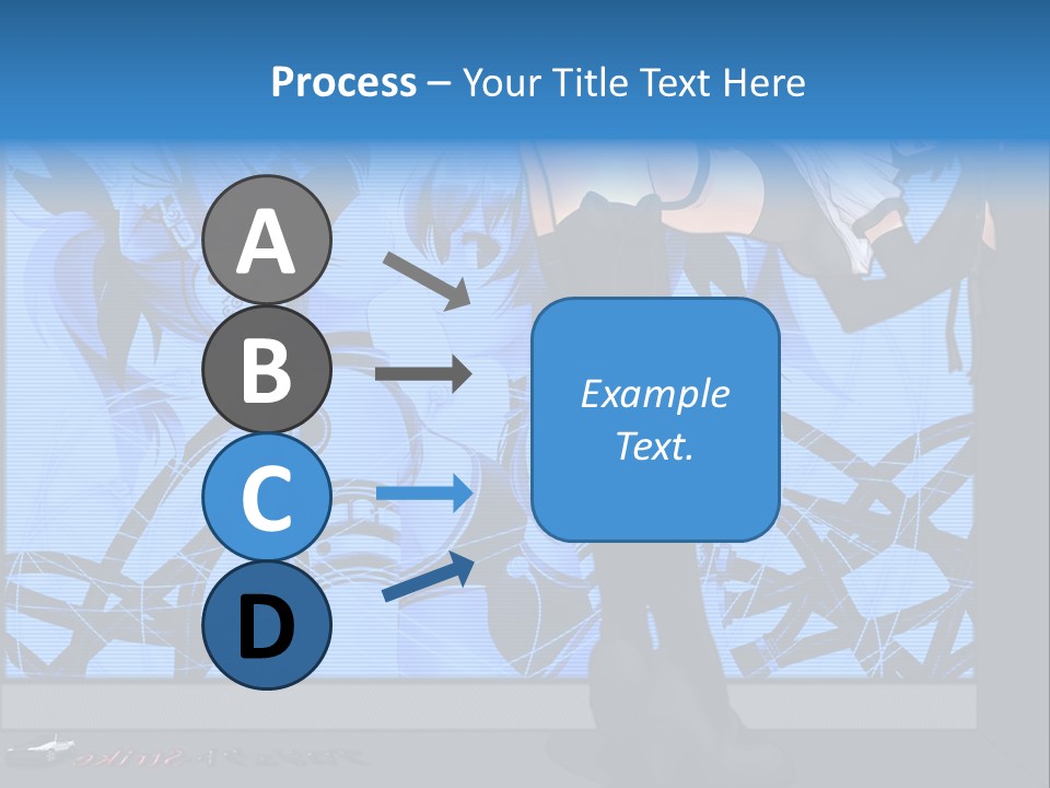 A Woman In A Black And White Outfit Standing In Front Of A Blue Background PowerPoint Template