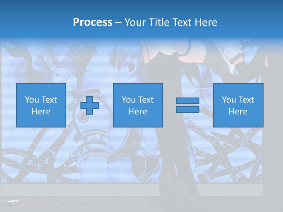 A Woman In A Black And White Outfit Standing In Front Of A Blue Background PowerPoint Template