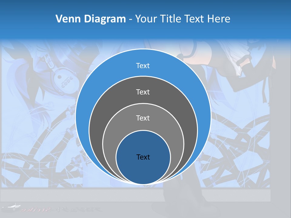 A Woman In A Black And White Outfit Standing In Front Of A Blue Background PowerPoint Template