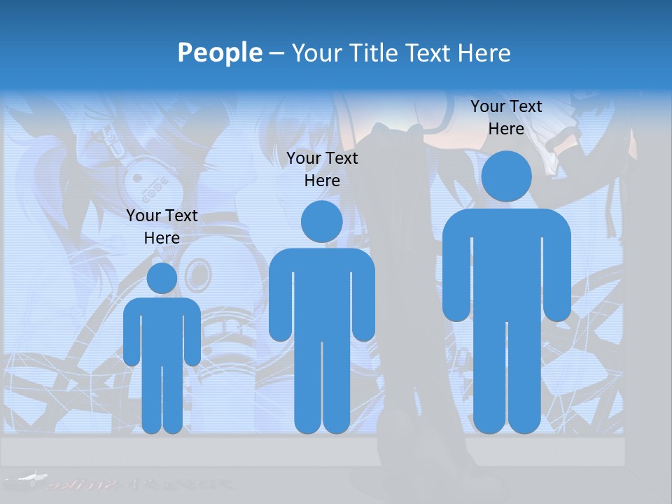 A Woman In A Black And White Outfit Standing In Front Of A Blue Background PowerPoint Template