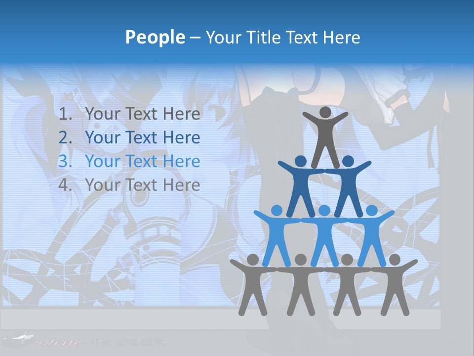 A Woman In A Black And White Outfit Standing In Front Of A Blue Background PowerPoint Template