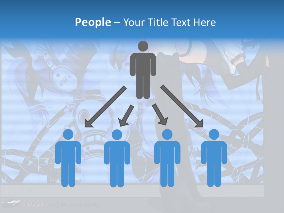 A Woman In A Black And White Outfit Standing In Front Of A Blue Background PowerPoint Template