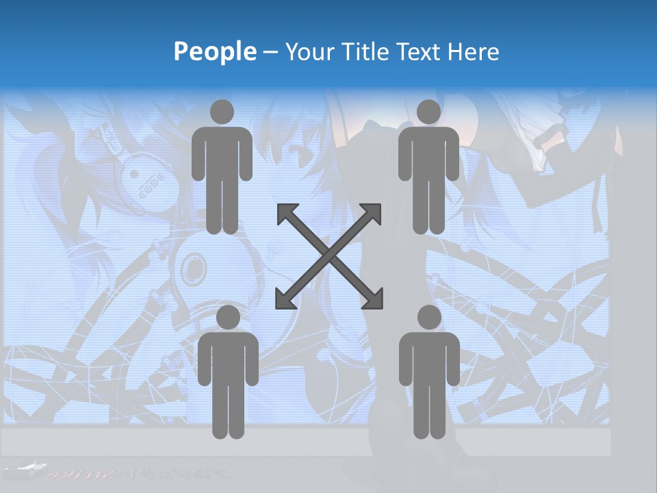 A Woman In A Black And White Outfit Standing In Front Of A Blue Background PowerPoint Template