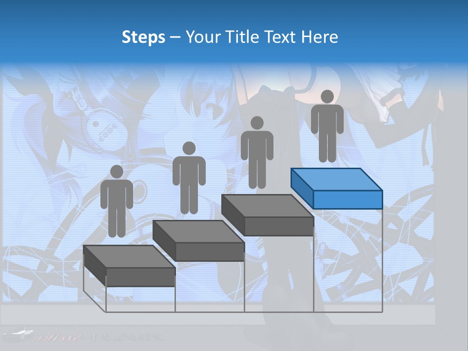 A Woman In A Black And White Outfit Standing In Front Of A Blue Background PowerPoint Template