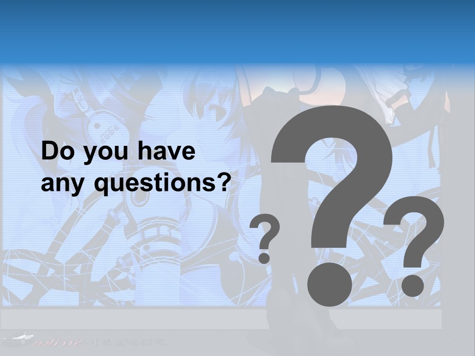 A Woman In A Black And White Outfit Standing In Front Of A Blue Background PowerPoint Template