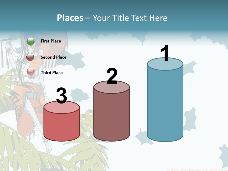 A Woman Holding An Umbrella On Top Of A Tree PowerPoint Template