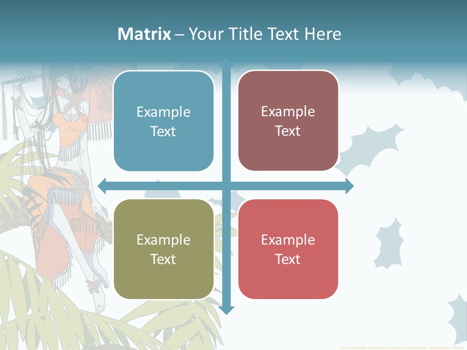 A Woman Holding An Umbrella On Top Of A Tree PowerPoint Template