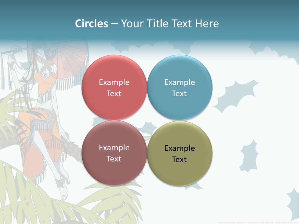 A Woman Holding An Umbrella On Top Of A Tree PowerPoint Template