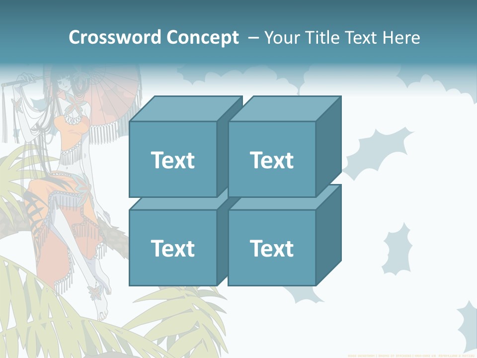 A Woman Holding An Umbrella On Top Of A Tree PowerPoint Template