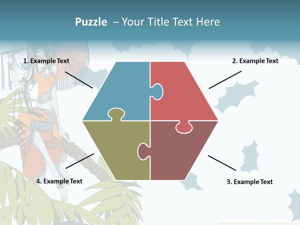 A Woman Holding An Umbrella On Top Of A Tree PowerPoint Template