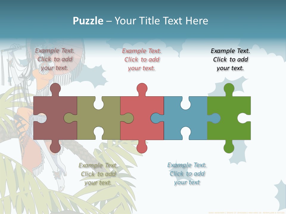 A Woman Holding An Umbrella On Top Of A Tree PowerPoint Template