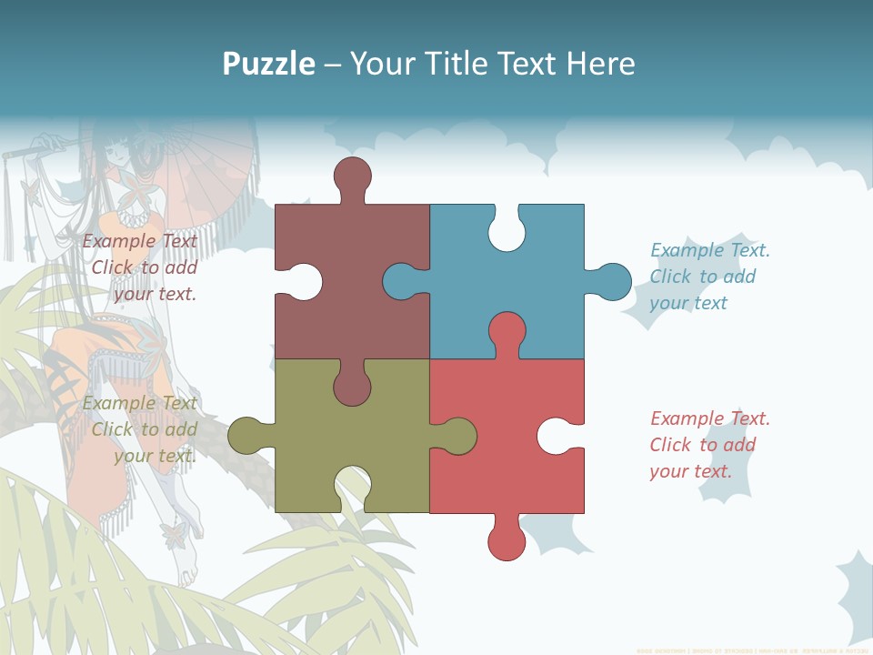 A Woman Holding An Umbrella On Top Of A Tree PowerPoint Template