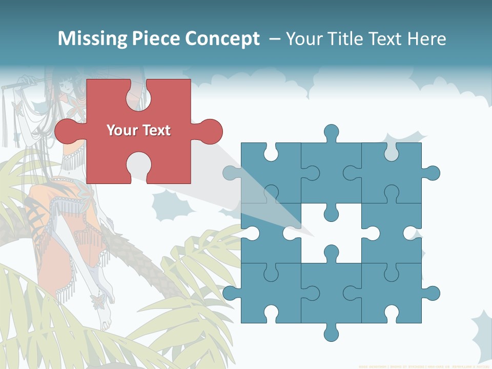 A Woman Holding An Umbrella On Top Of A Tree PowerPoint Template