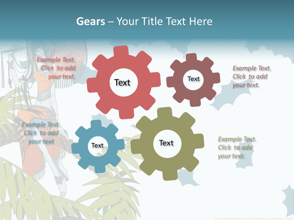 A Woman Holding An Umbrella On Top Of A Tree PowerPoint Template