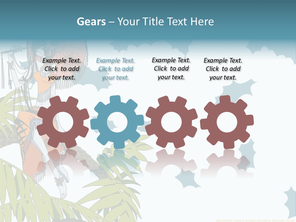 A Woman Holding An Umbrella On Top Of A Tree PowerPoint Template