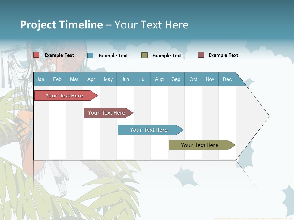 A Woman Holding An Umbrella On Top Of A Tree PowerPoint Template