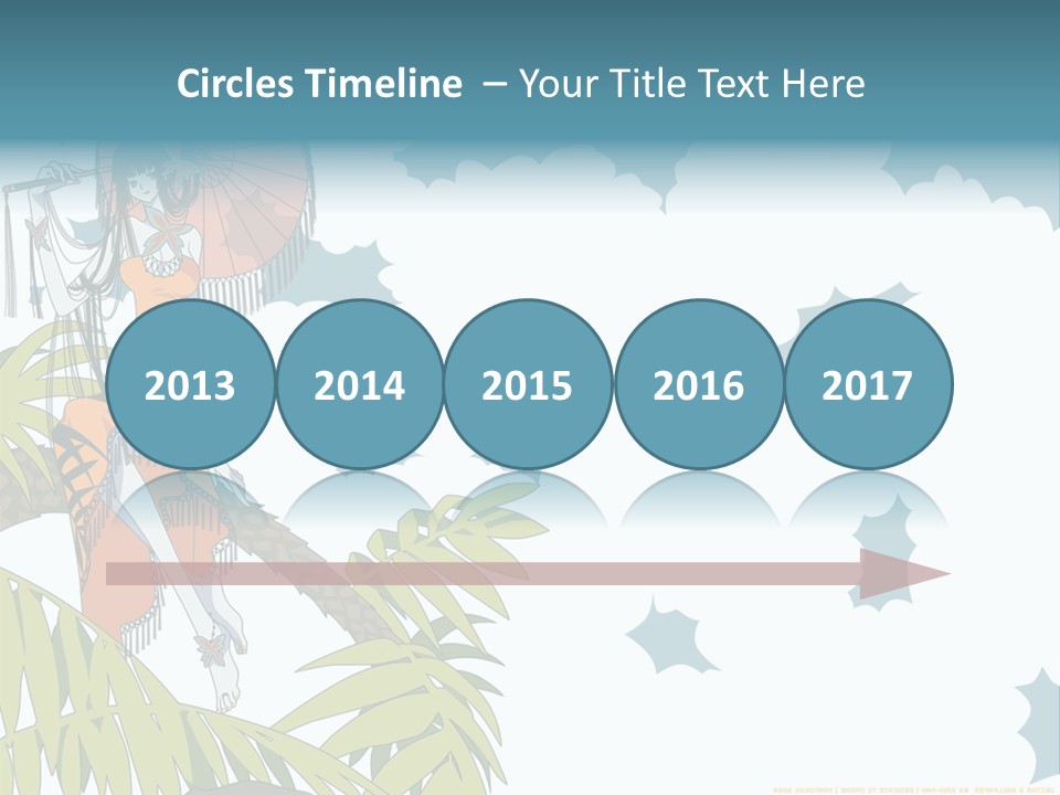 A Woman Holding An Umbrella On Top Of A Tree PowerPoint Template