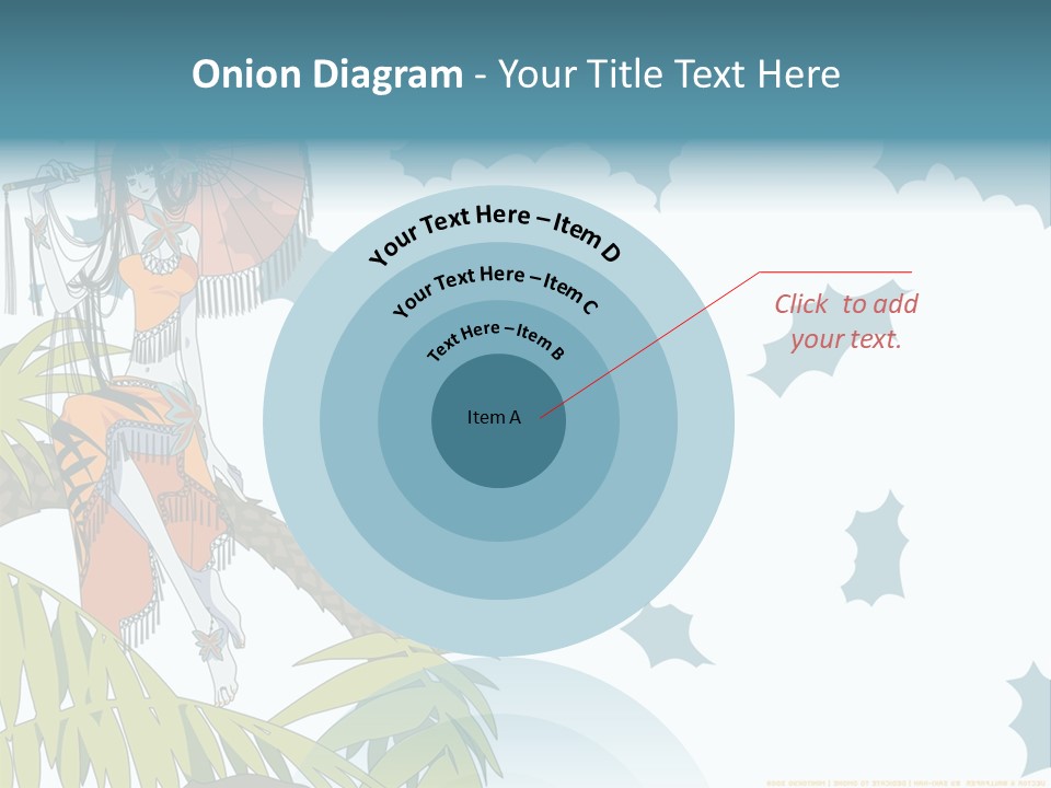 A Woman Holding An Umbrella On Top Of A Tree PowerPoint Template