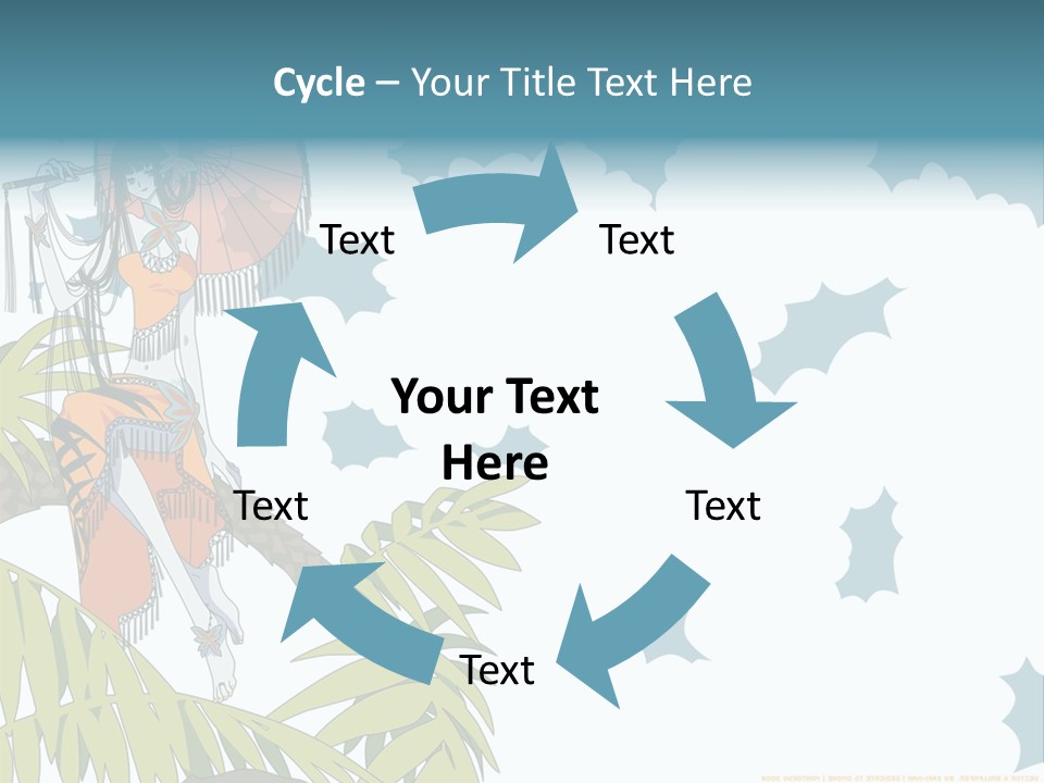 A Woman Holding An Umbrella On Top Of A Tree PowerPoint Template