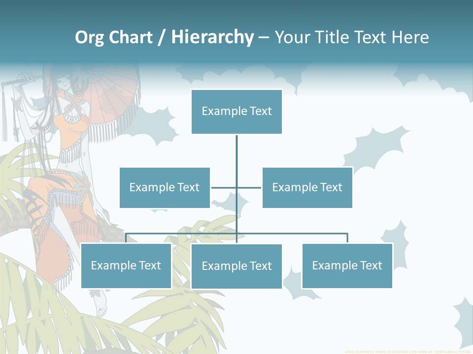 A Woman Holding An Umbrella On Top Of A Tree PowerPoint Template