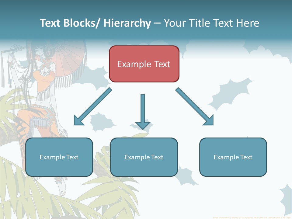 A Woman Holding An Umbrella On Top Of A Tree PowerPoint Template