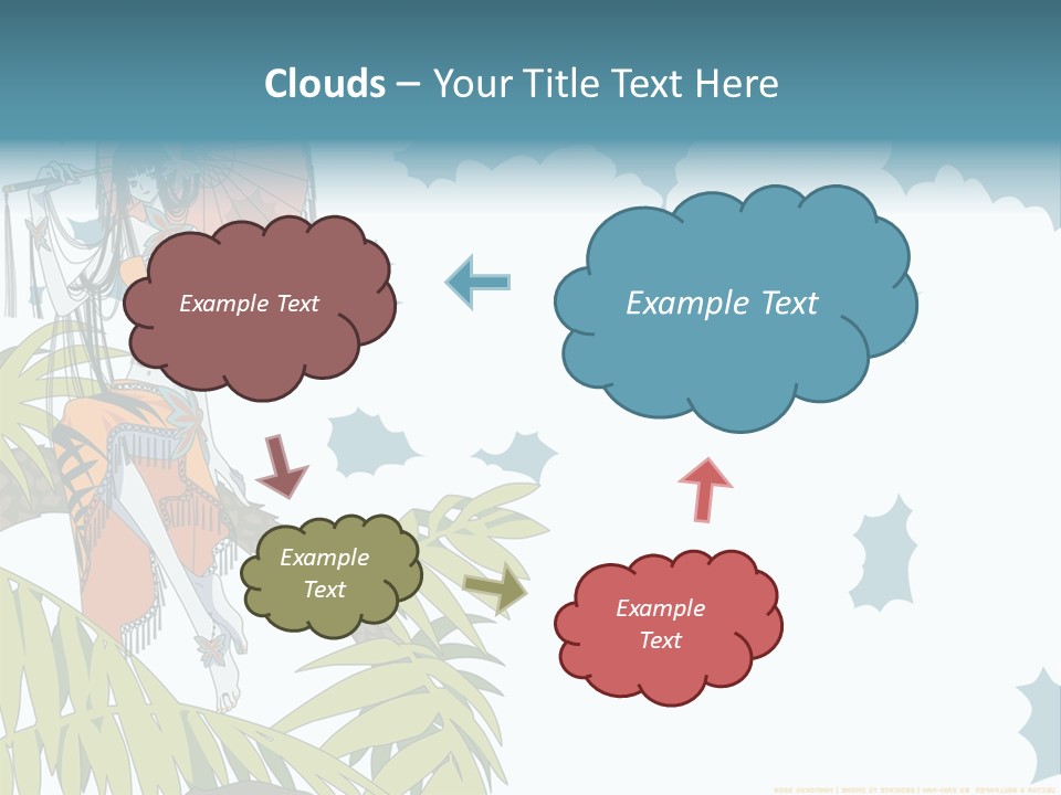 A Woman Holding An Umbrella On Top Of A Tree PowerPoint Template
