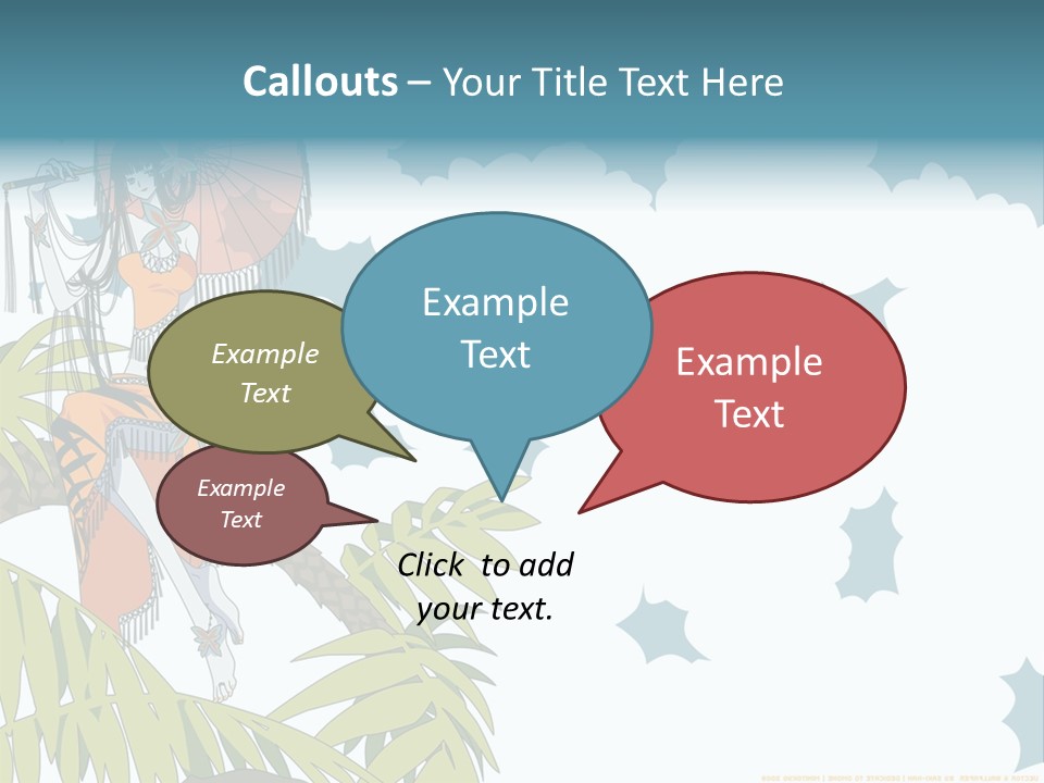 A Woman Holding An Umbrella On Top Of A Tree PowerPoint Template