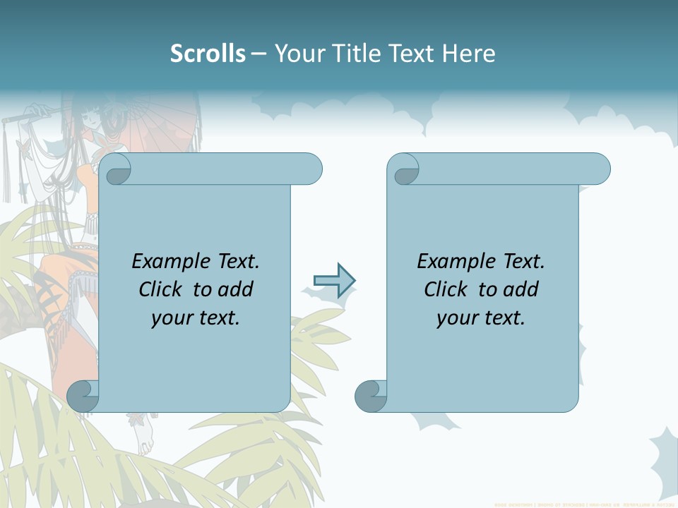 A Woman Holding An Umbrella On Top Of A Tree PowerPoint Template