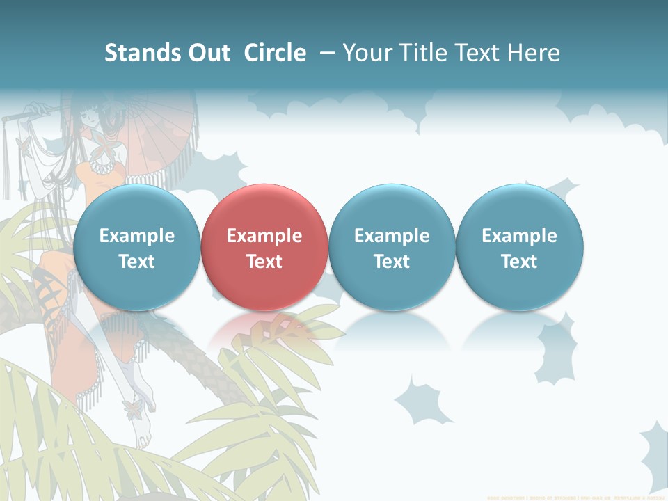 A Woman Holding An Umbrella On Top Of A Tree PowerPoint Template