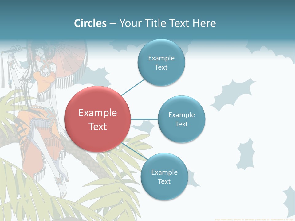 A Woman Holding An Umbrella On Top Of A Tree PowerPoint Template