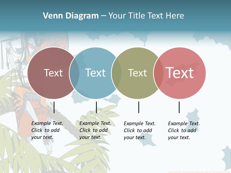 A Woman Holding An Umbrella On Top Of A Tree PowerPoint Template