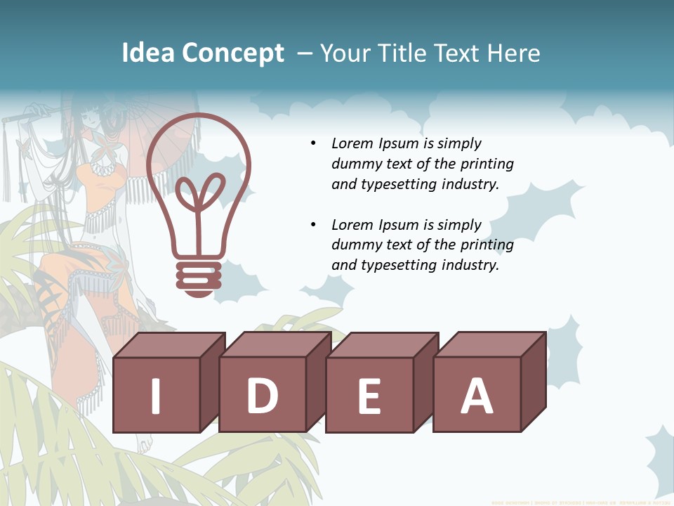 A Woman Holding An Umbrella On Top Of A Tree PowerPoint Template