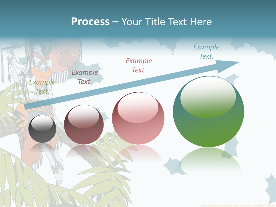 A Woman Holding An Umbrella On Top Of A Tree PowerPoint Template