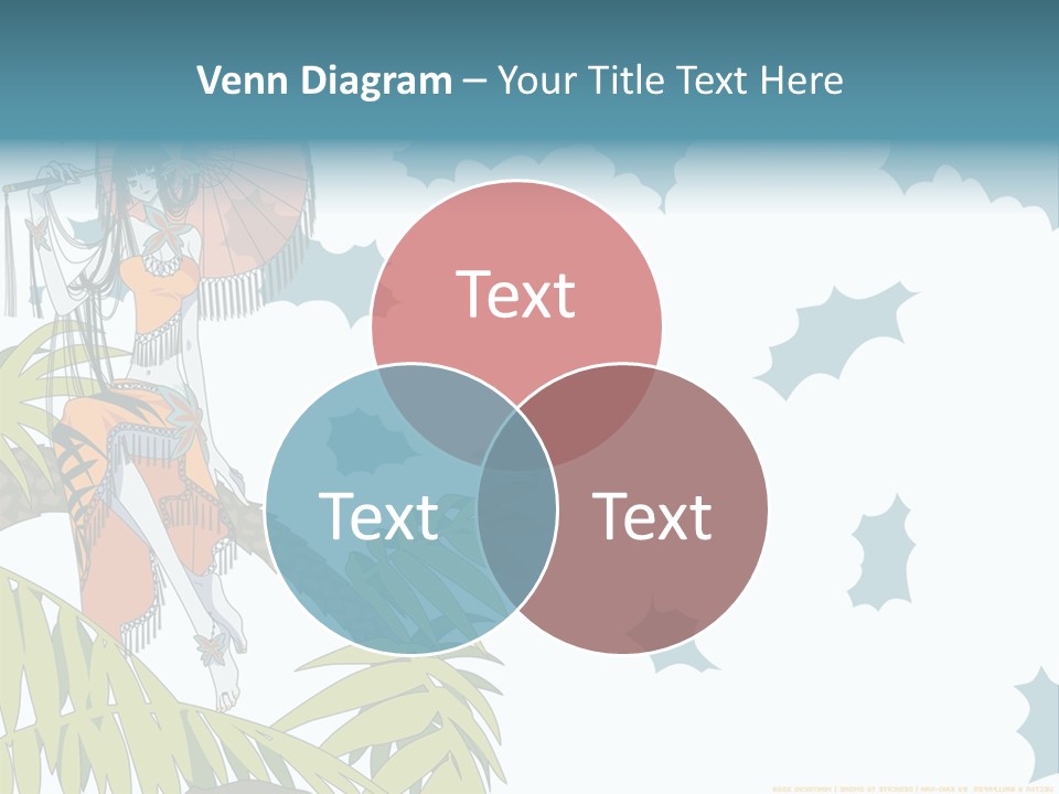 A Woman Holding An Umbrella On Top Of A Tree PowerPoint Template