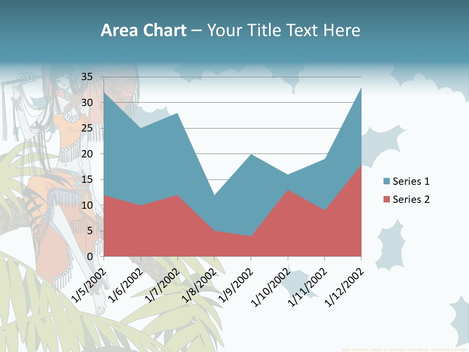A Woman Holding An Umbrella On Top Of A Tree PowerPoint Template
