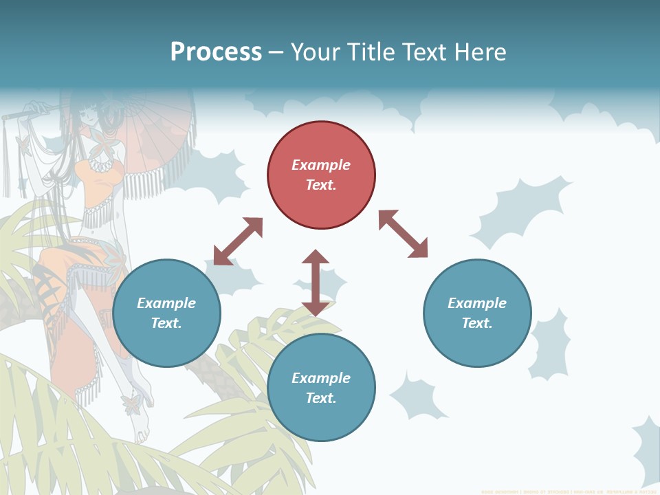 A Woman Holding An Umbrella On Top Of A Tree PowerPoint Template