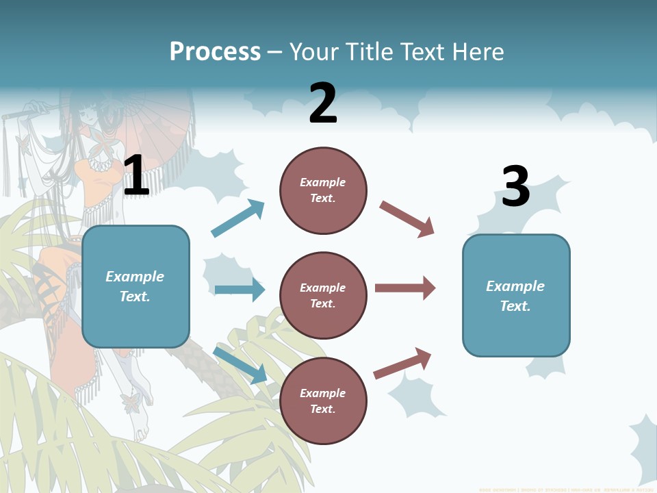 A Woman Holding An Umbrella On Top Of A Tree PowerPoint Template